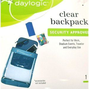 NEW Daylogic Clear Transparent Backpack Events Book Bag Tote 12L x2.5Wx 14.25H